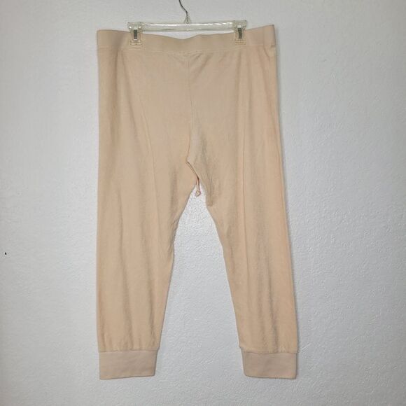 Juicy Couture Size XL Cream Terry Cloth Drawstring Elastic Waistband Joggers - Picture 6 of 7